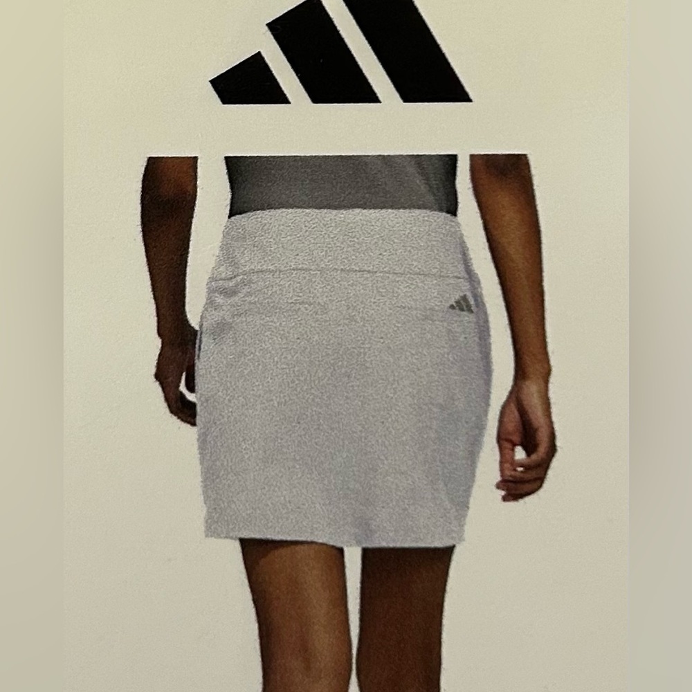 New Adidas Women's Solid Golf Skorts Skirt Shorts White Size large pockets